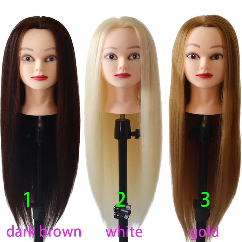 Mannequin head with long blonde white 100% high temperature fiber hair for dolls head braiding hairstyle practice with free gift