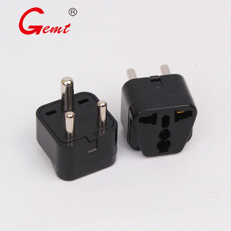 India Travel Plug Adapter (Type D) for Pakistan Nepal Bangladesh 3 Pin Plug Grounded & Universal AC Power Outlet Adapter Socket