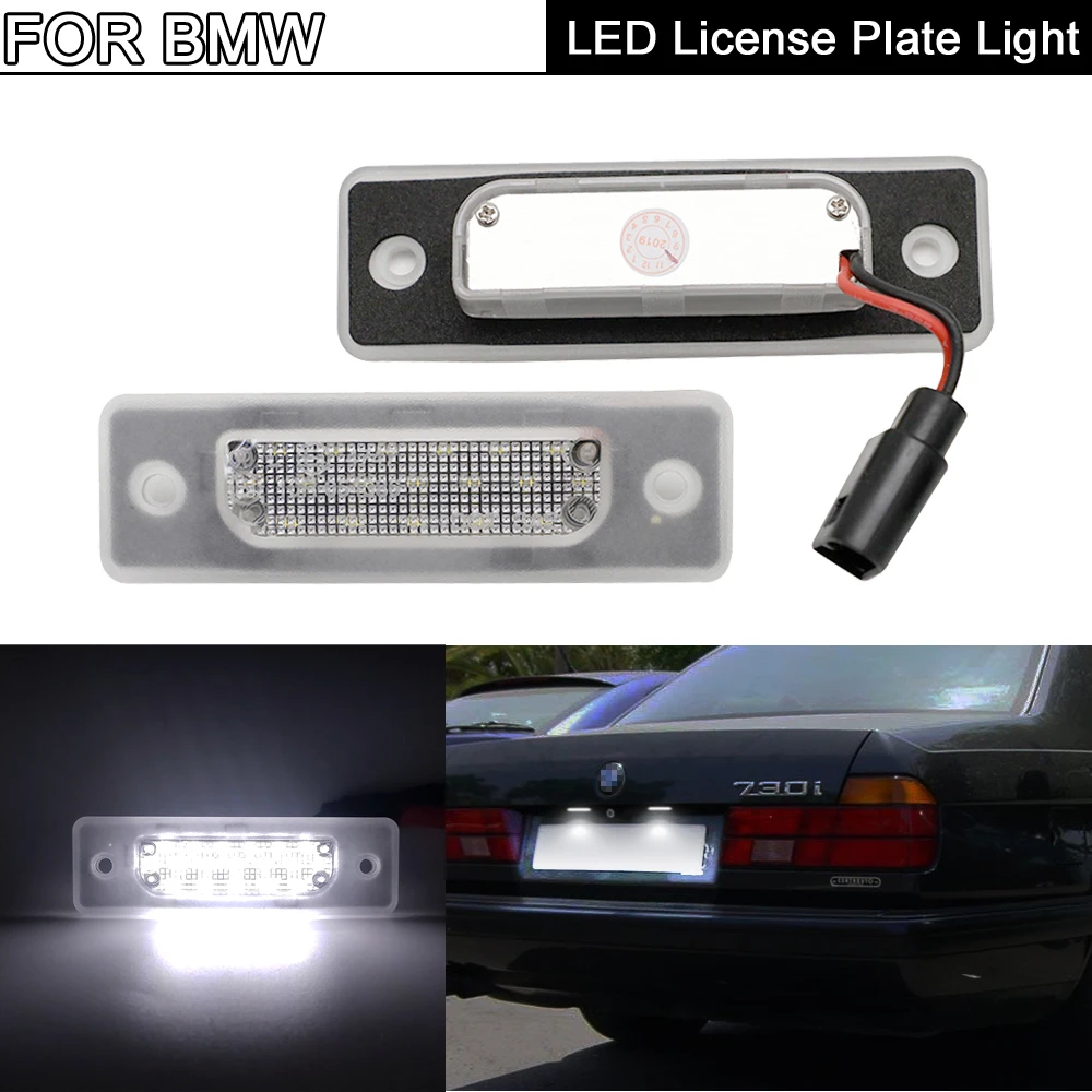 2Pcs White LED License Plate Light Number Plate Lamp For BMW 5-Series E34 M5 518i 520i 525i 7-Series E32 730i 735i 740i 750i