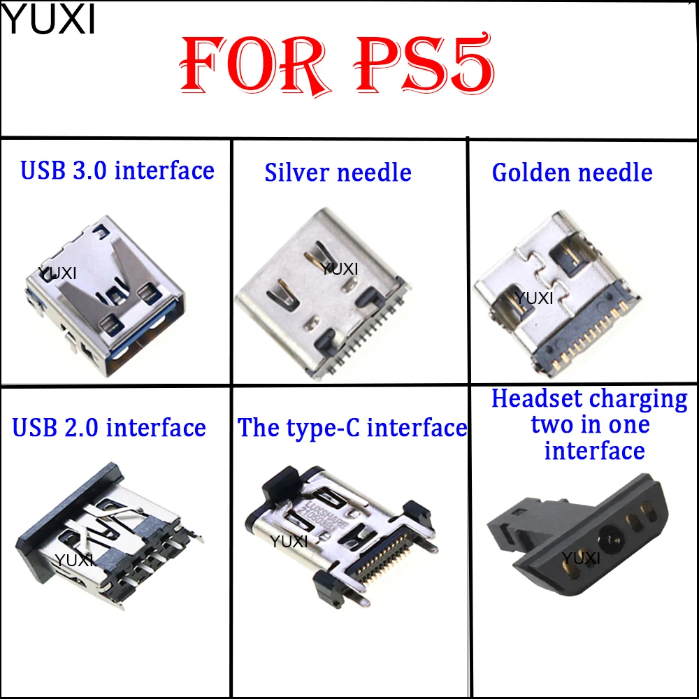 YUXI 1PCS USB Type-C Super-Speed Port For PS5 Console Type-A Port Hi-Speed USB 2.0 3.0 Socket Connector-hdmi Interface