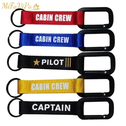 1 PC Cabin Crew Pilot llavero Keychain Flight Crew Aviation Gift Carabiner Captain Sleutelhanger Porte-cles Fashion Trinket