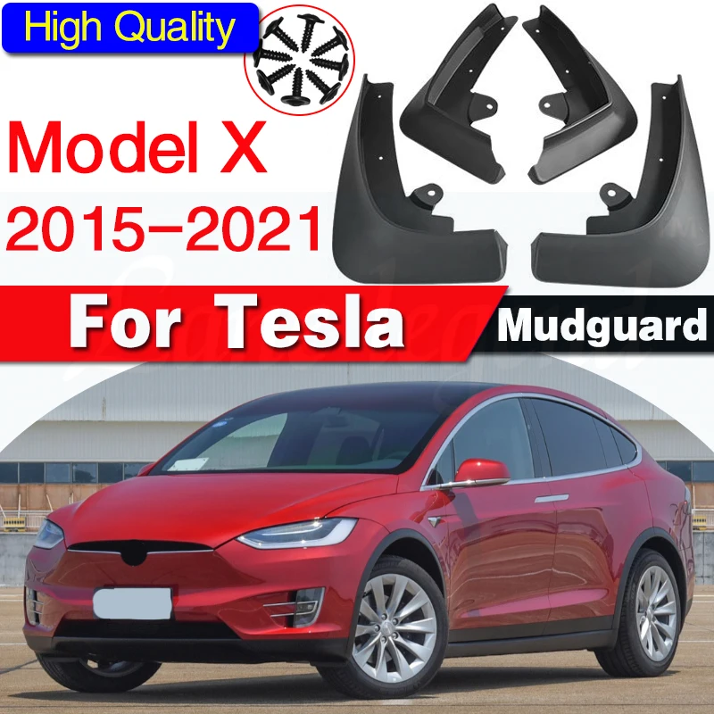 Molded Mud Flaps For Tesla Model X ModelX 2015 2016 2017 2018 2019 2021 Mudflaps Splash Guards Flap Mudguards W/Clips Screws