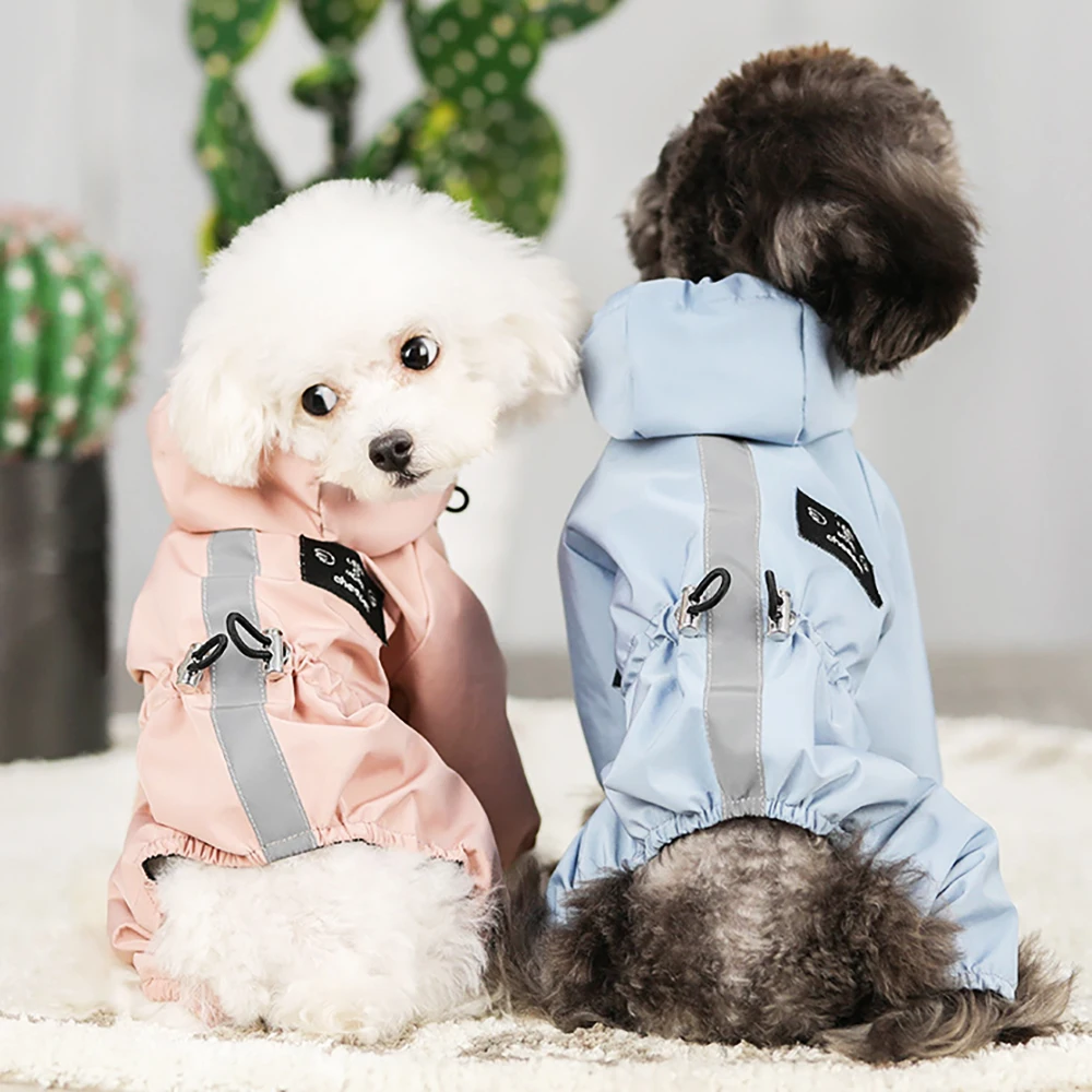 Pet Clothes Dog Jacket Waterproof Fashion For Small Large Dog Cats Bulldog Chihuahua Raincoat Reflective Adjustable Pet Jumpsuit