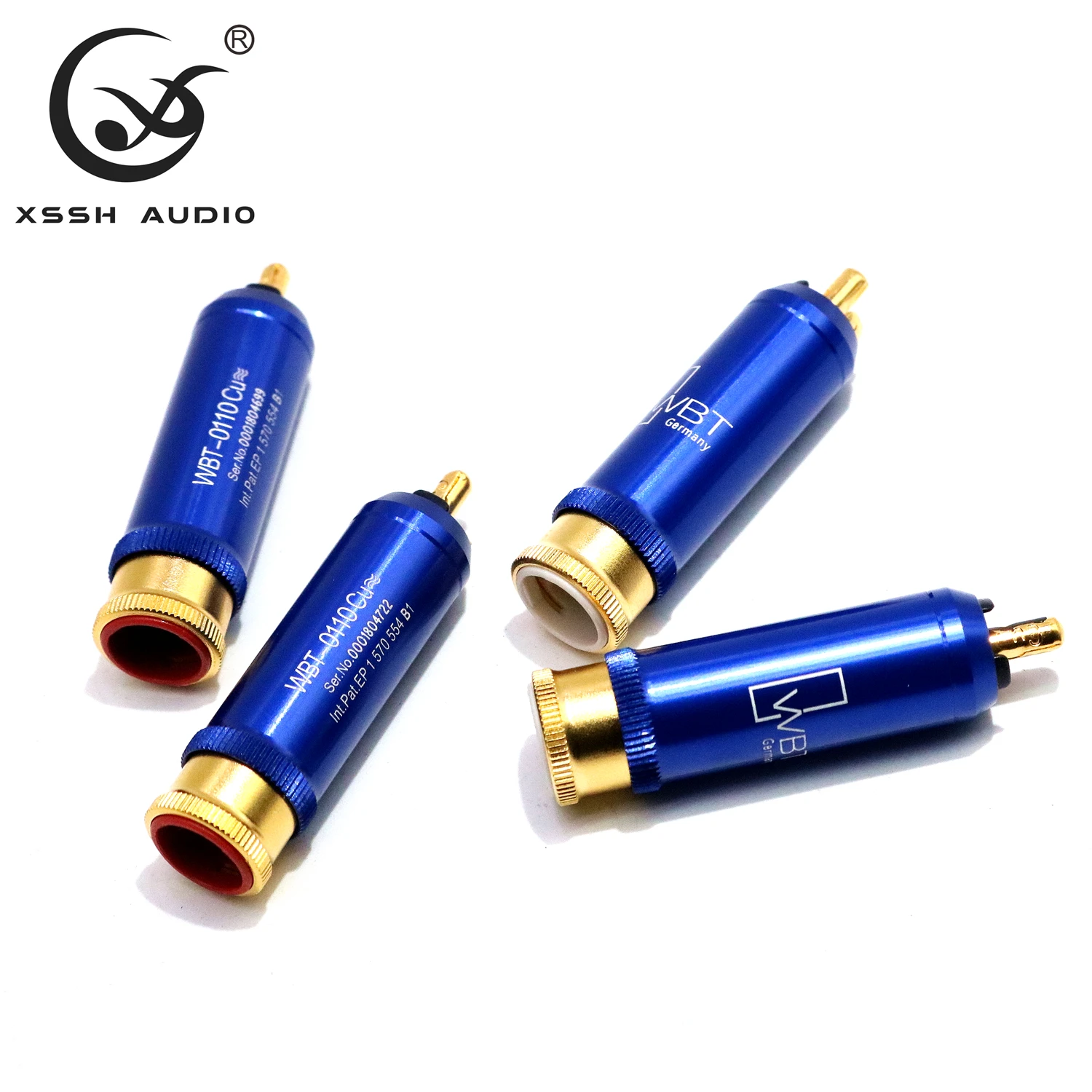 

RCA Connector XSSH YIVO Hi-End HIFI OEM ODM DIY Pure Copper Gold Plated Male 10mm Max Diameter RCA Plugs Jack for Audio Cable