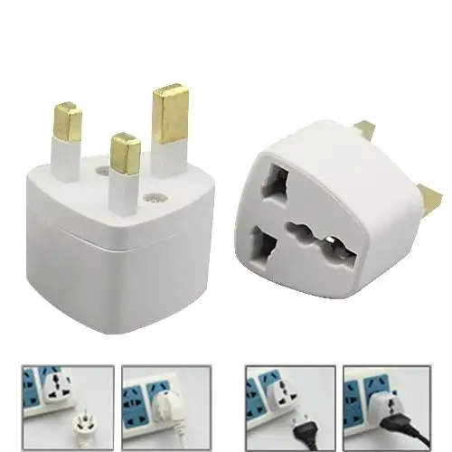 Universal Home Office Travel US/EU to UK AC Power Plug Converter Adaptor 110V-240V Fits the plugs in UK/HK/Macao/Singapore/Dubai