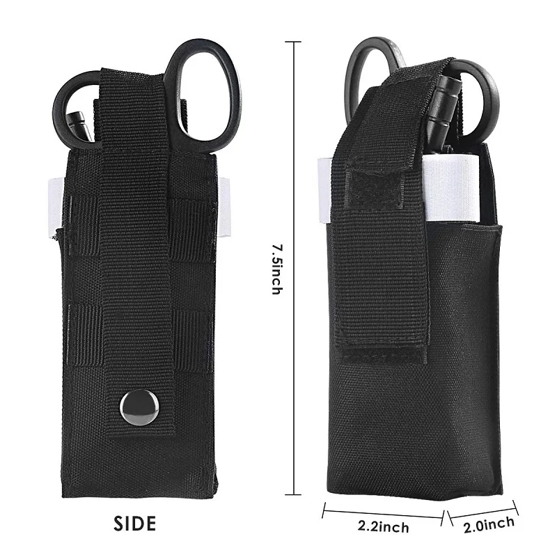 Outdoor Survival First Aid Kit Medical Tourniquet Bandage Strap Scissors Emergency Bag Pouch Exploration One-handed