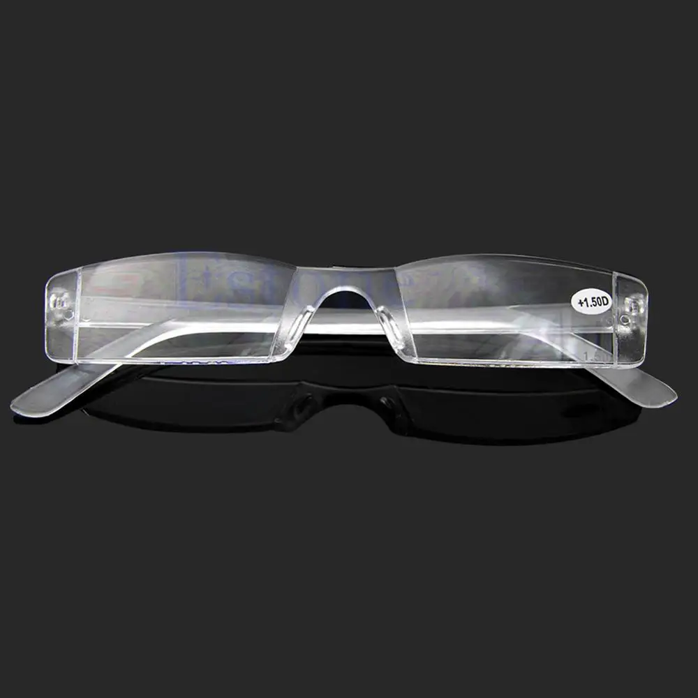 Eyeglasses Clear Rimless Reading Glasses Case Bag Presbyopia +1 +1.5 +2 +2.5 +3 +3.5 +4 Diopter