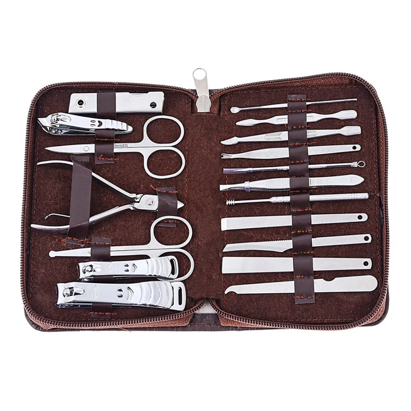 

18Pcs Portable Nail Clipper Tool Professional Nail Trimmer Cuticle Remover Nail Cutter Set Care Nail Grooming Nail Complete Set