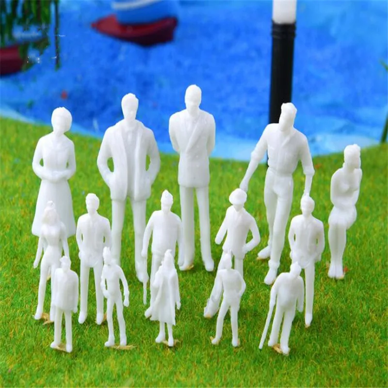 1:25-1:300 Scale 100PCS White Unpainted Architectural Model Figures People Hot Sale