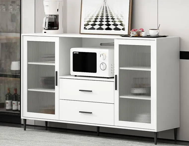 

Dining side cabinet glass living room wall modern simple small family microwave oven tea cabinet kitchen low cabinet