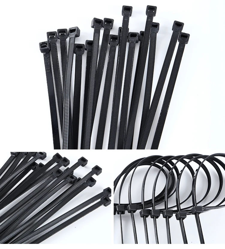 Self-locking plastic nylon tie 100 PCS black and white cable tie fastening ring cable tie zip wraps strap  nylon cable tie8x5mm