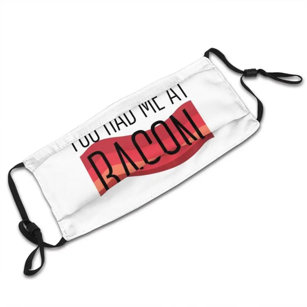 Engraçado bacon meme você me teve em bacon padrão personalizado lavável filtro pm2.5 adulto crianças máscara que você me tinha no bacon bacon meme bacon