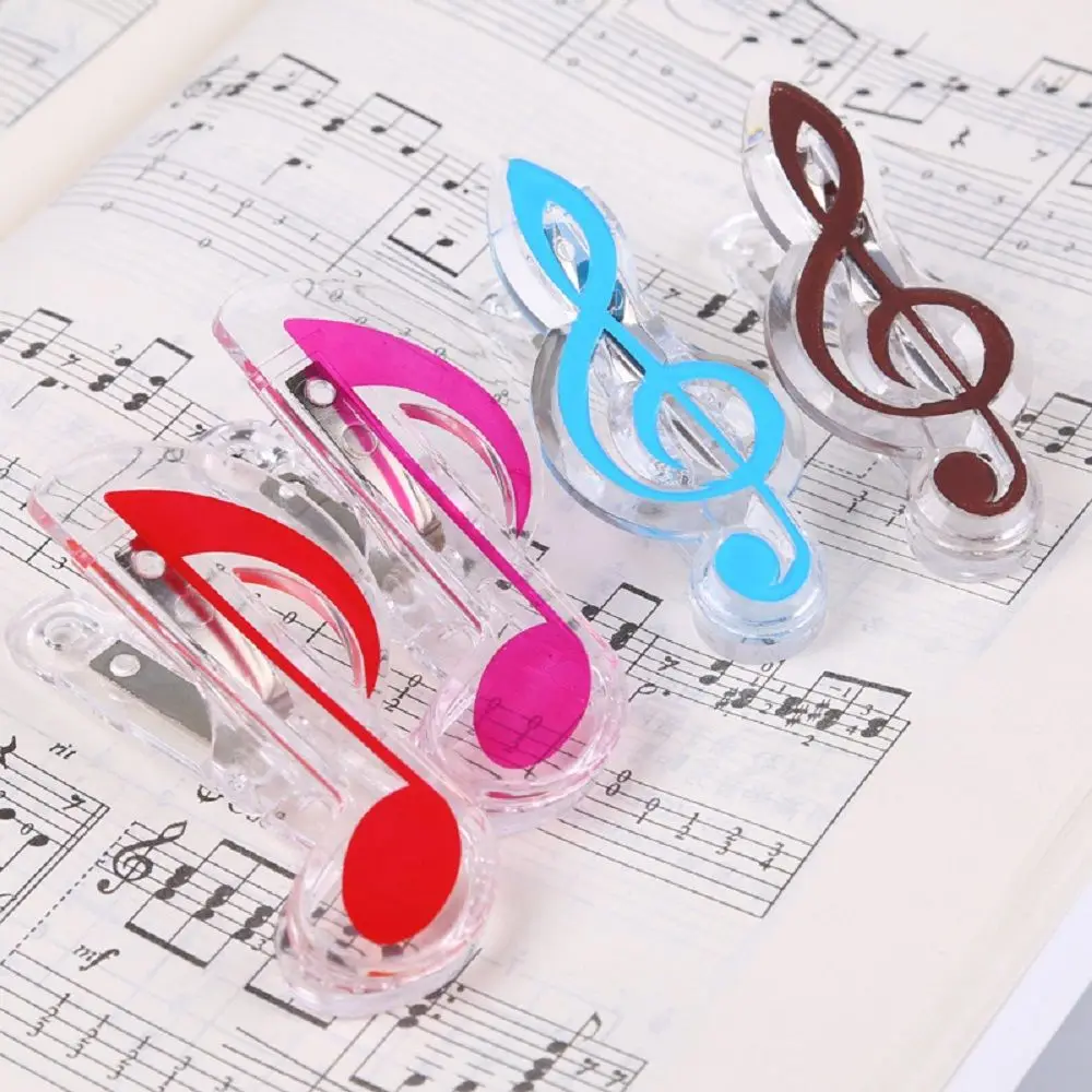 Binding Supplies Office Letter Paper Clip For Book Paper Sheet Folder for Piano Supply Plastic Musical Note Spring Holder
