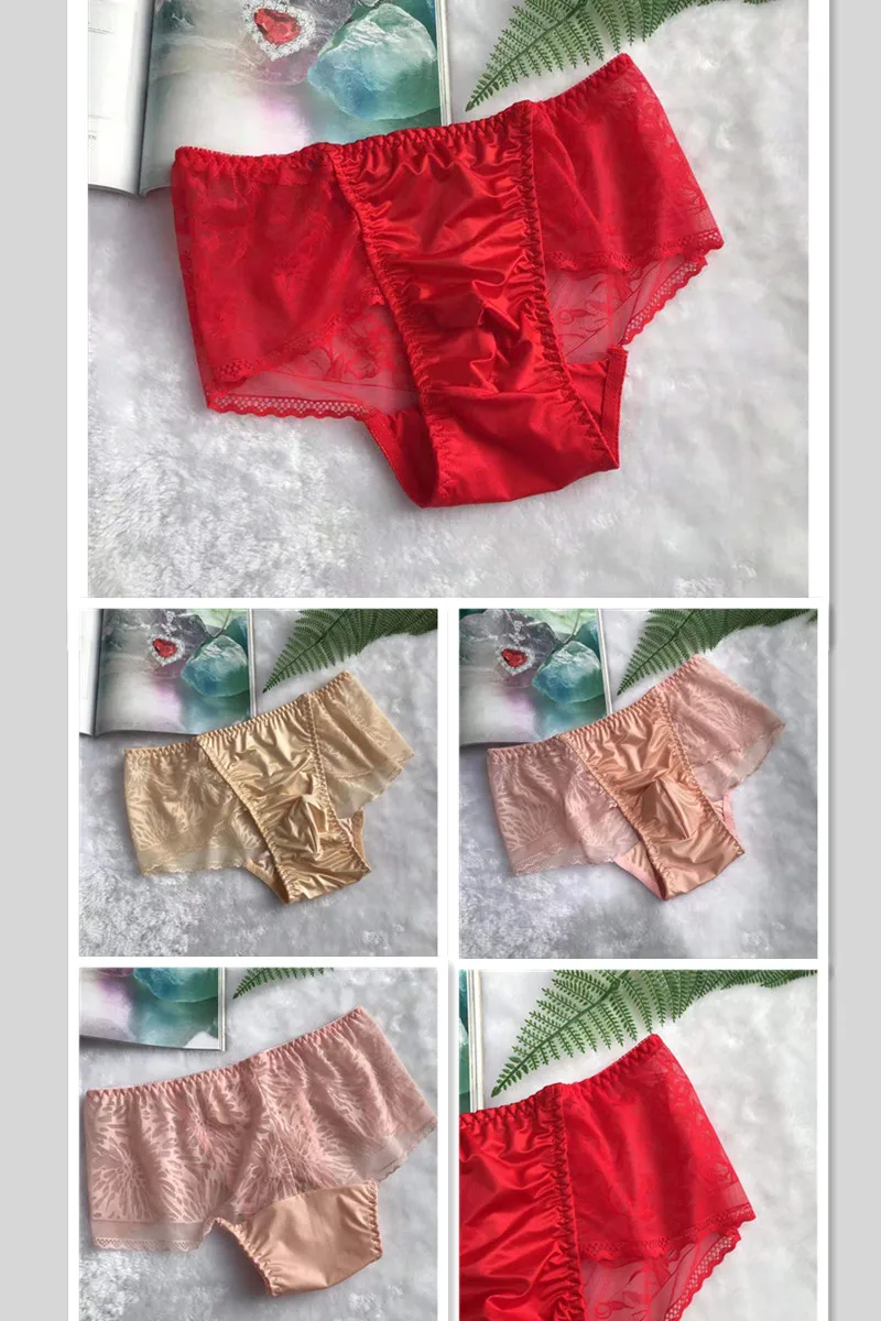 underwear men jock strap Lace Bulge Pouch Briefs Underwear sexy Man Sexy Lace Panties Gay Male Sissy Lingerie Ruffle