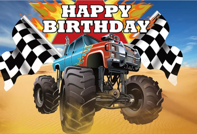 Fondo personalizado de coche de carreras de camión de rueda caliente, fiesta de cumpleaños de dibujos animados, pancarta de retrato de niño, Fondo de fotografía para decoración de bebé