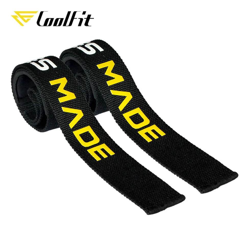 CoolFit 1 Pair Weight lifting Wrist Straps Fitness Bodybuilding Training Gym CrossFit lifting straps with Non Slip Flex Gel Grip