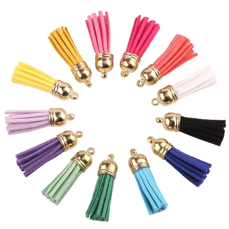 

200pcs/lot 3CM Leather Tassel Fringe Mobile Phone Pendant Arts Crafts Shoes Sewing Apparel Fabric Hat Keychain Accessories Bulk