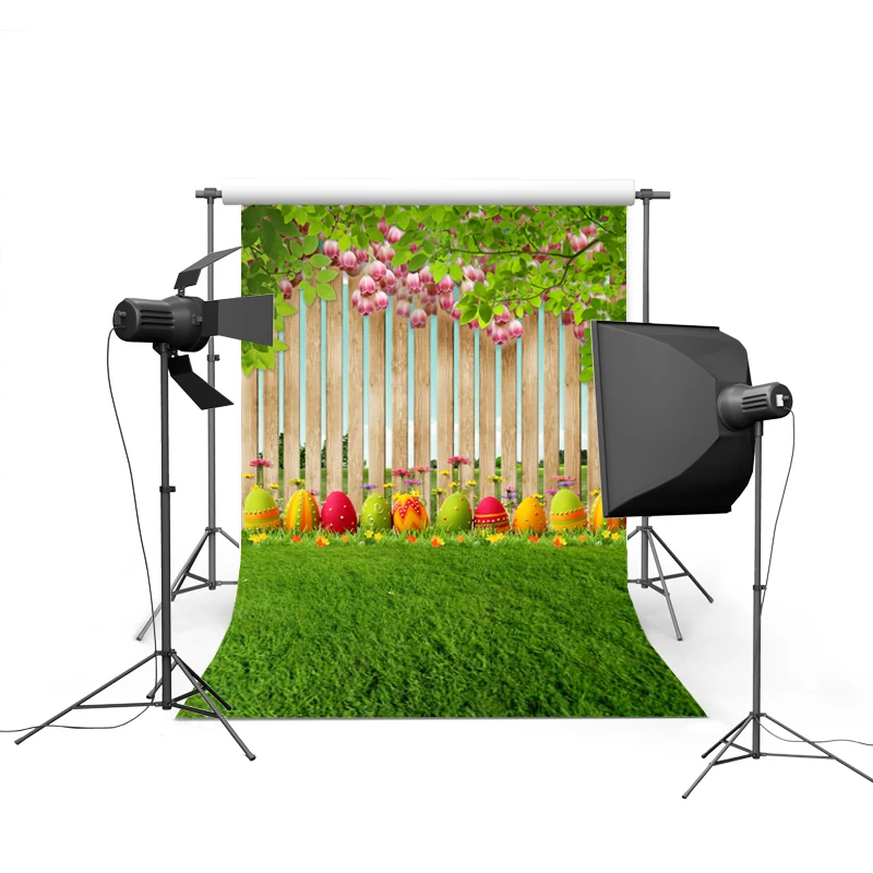 

Wood fence Easter photography backgrounds polyester child photo backdrops of photographic studio accessories photophone GE-039