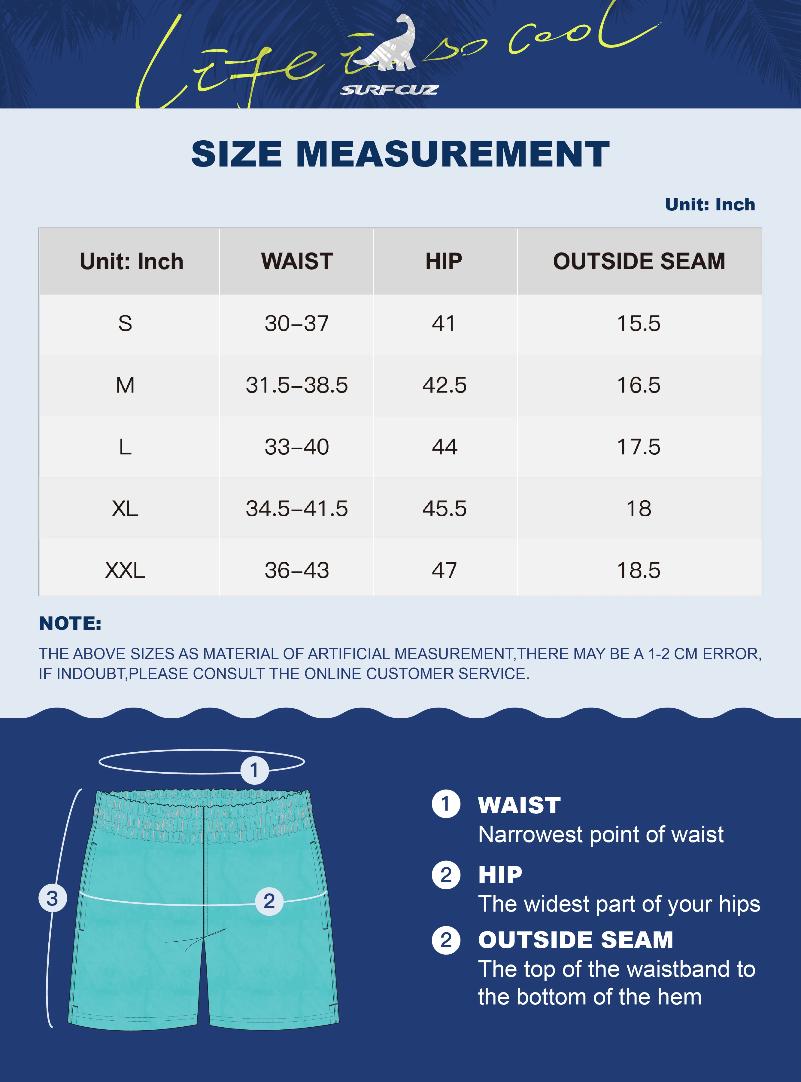 SURFCUZ Mens Swim Trunks Quick Dry Beach Board Shorts Swimwear Beachwear with Pockets and Mesh Lining Summer Men\'s Swim Shorts