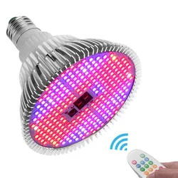 Bombillas Led de espectro completo para cultivo de plantas, 100W, temporizador con Control remoto, fitoamplificador regulable para interior, tienda de cultivo para invernadero de verduras