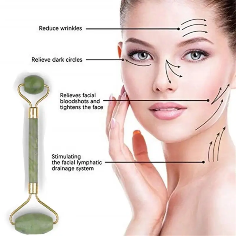 الوجه أدوات العناية بالبشرة الطبيعية مدلك Guasha اليشم الأسطوانة مكشطة الوجه الاسترخاء التخسيس الجمال الرقبة رقيقة جهاز إزالة التجاعيد