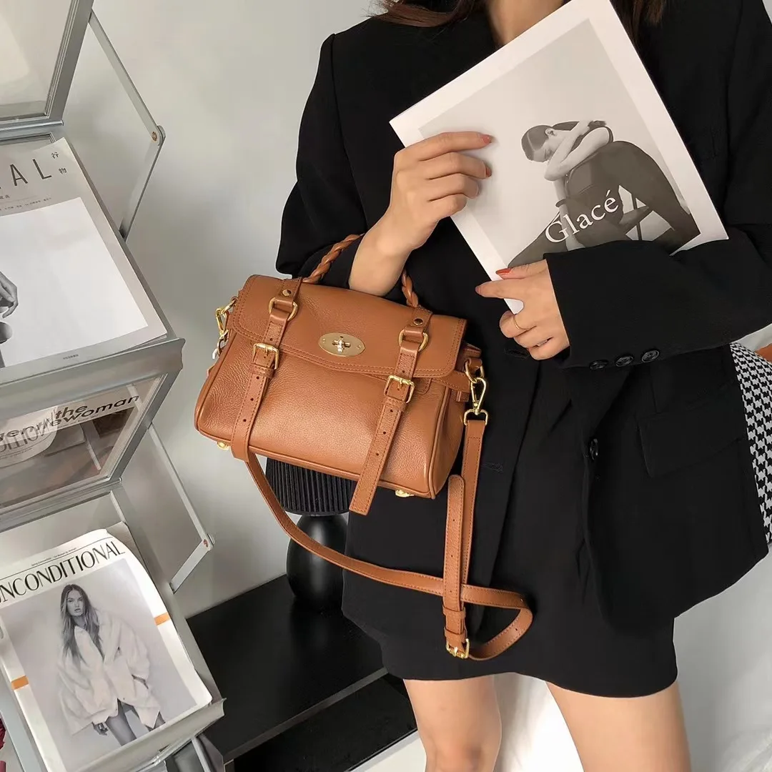 Genuine Leather Brand Women Tote Handbag Vintage Fashion Exquisite Design Shoulder Bag Commute Outdoor Ladies Crossbody Bags