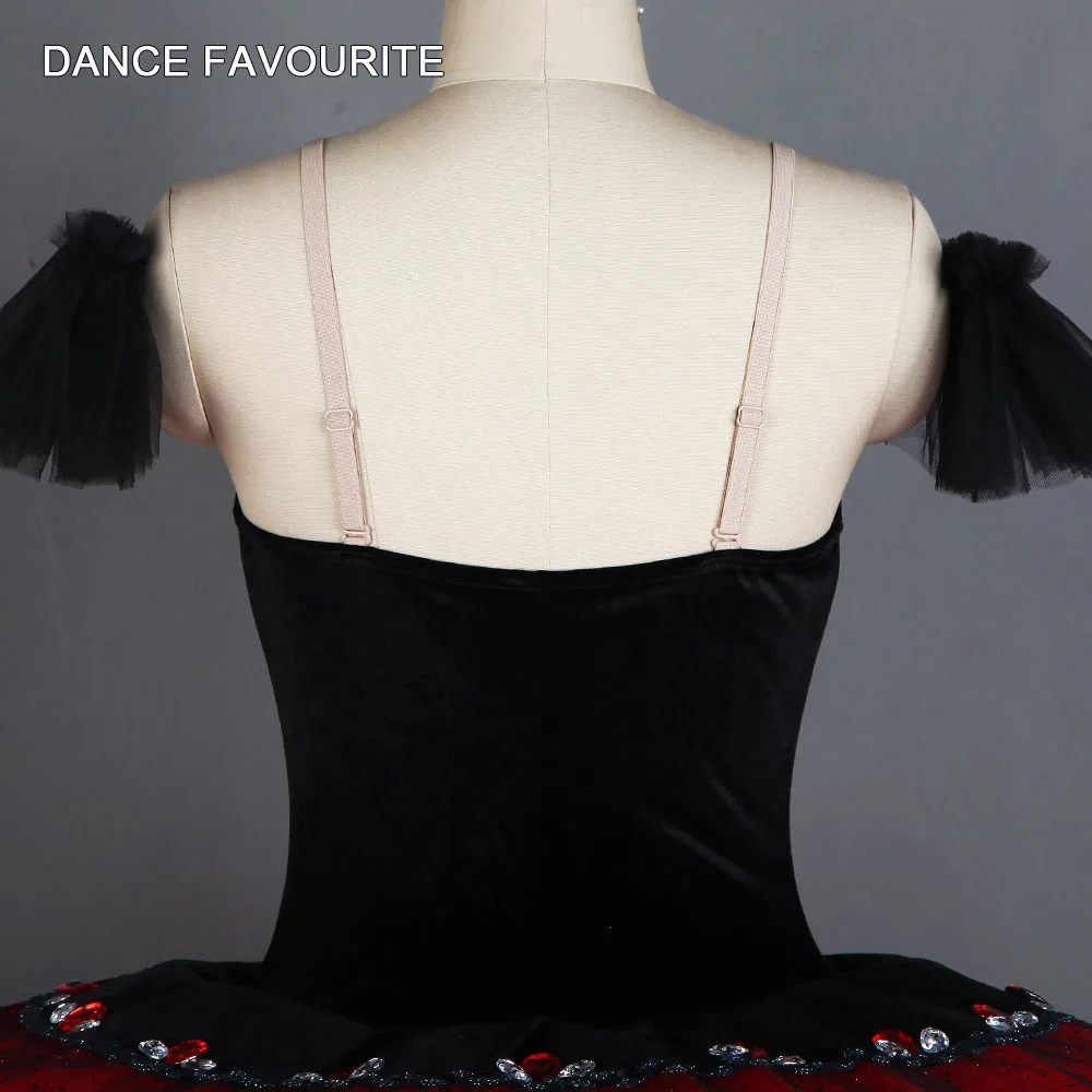 Tutú de Ballet negro preprofesional, traje de actuación, corpiño superior, baile favorito, BLL412, novedad