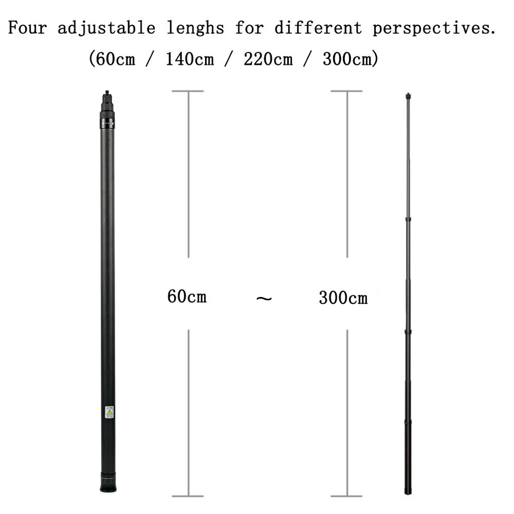 3M Insta360 EINE X2 Unsichtbare Selfie Stick für EIN R ONE X GoPro Max Ultra-Licht Carbon Faser für GoPro 9 Action Kamera Zubehör – Detail 9