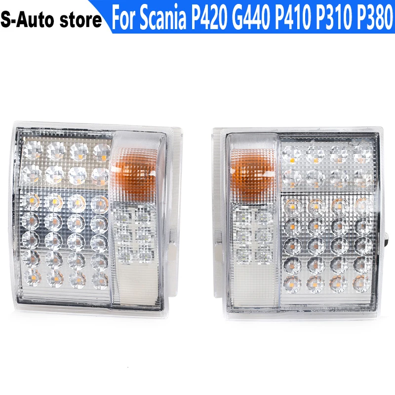 Caminhão do carro led turn signal canto luz indicador de volta farol para scania p420 g440 p410 p380 1385410 lh 1387155 rh