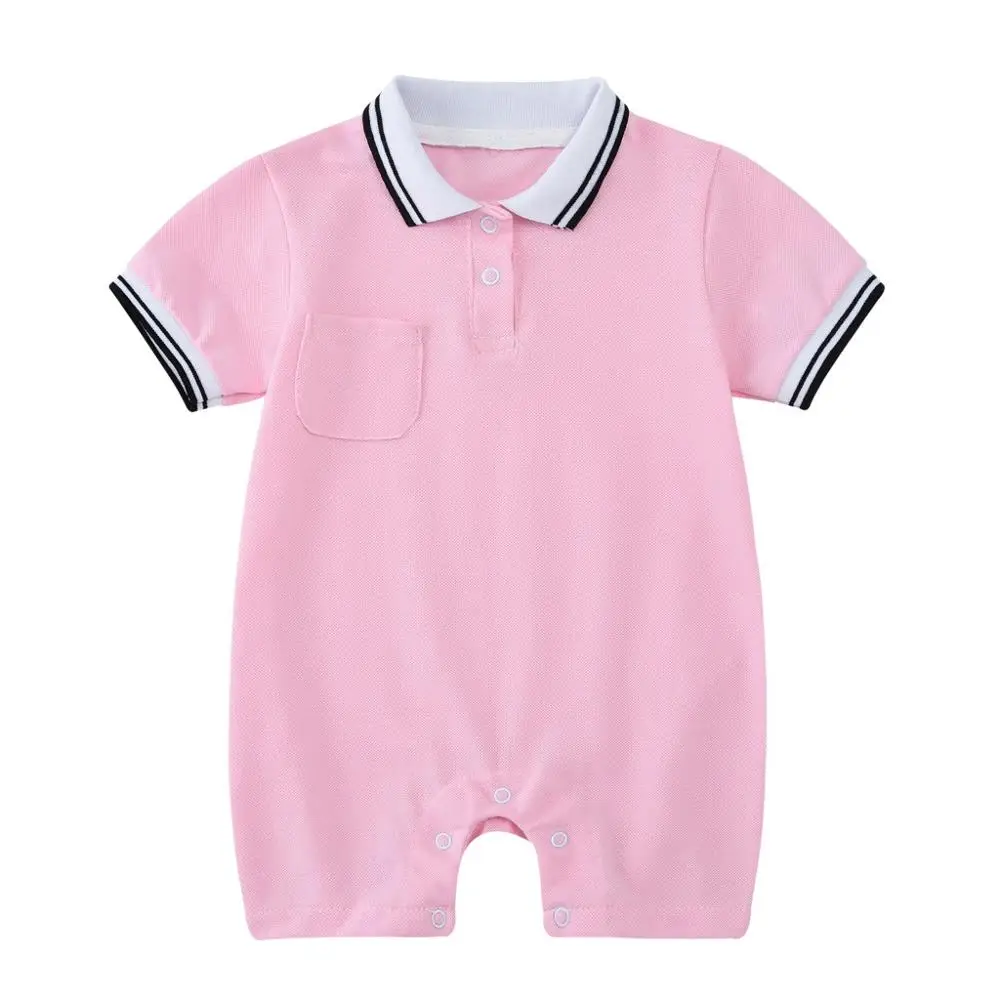 2021 Cotton Newborn Bodysuits Baby Girls Jumpsuits Summer Short Toddler Clothing Fashion Clothes Children\' Kids POLO Shirt