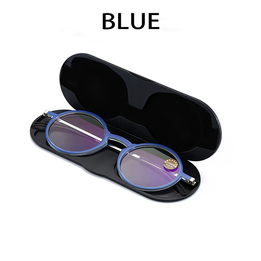 Licht Lesebrille Ultradünne Protable Weit Sicht Brillen Anti-Blue Ray Brillen Brillen Mit Fall Runde Rahmen Gläser – Detail 7
