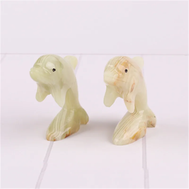 

1pcs Natural Stone Performance Dolphin Carved Afghanistan Jade Home Decorations Brings Good Luck Decor