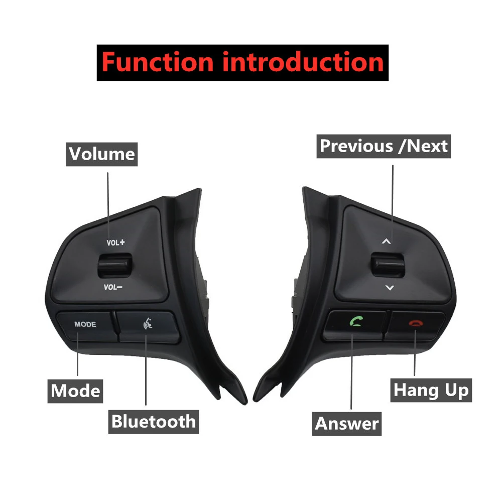 Steering Wheel Audio Volume Music Control Button Switch For KIA K2 RIO 2011-2014 No heating