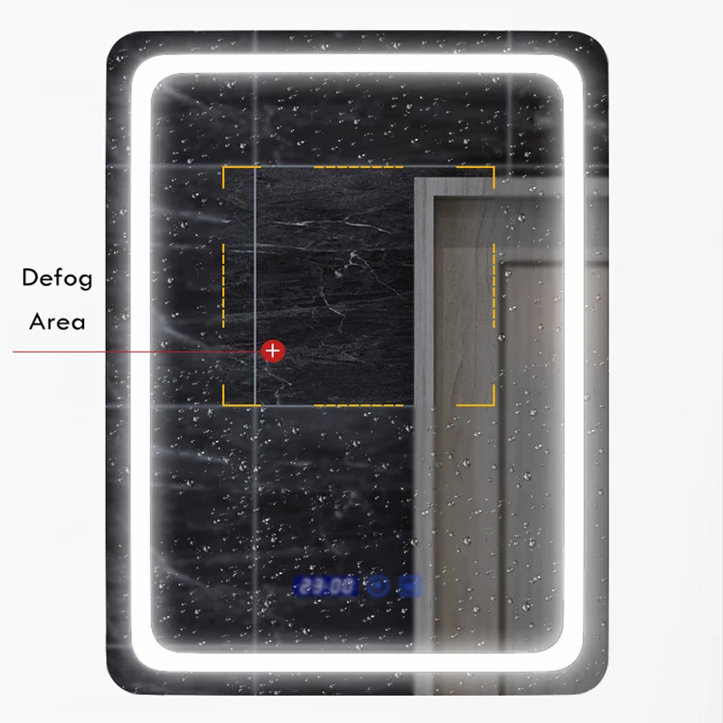 Imagem -06 - Vertical Smart Bathroom Led Light Espelho de Maquiagem Luz de Fundo com Desembaçamento Bluetooth Speaker Decoração para Casa 50x70cm