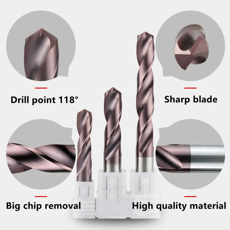 Imagem -05 - Sanai Broca de Carboneto de Tungstênio 10 Peças Mm10 mm Hrc65 ° Broca Torção Conjunto de Ferramentas de Perfuração Metal Brocas