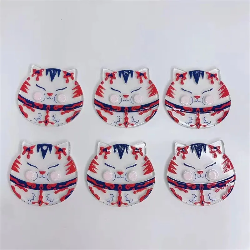 

New style 30pcs/lot color pattern pattern print cartoon cats shape acrylic beads diy jewelry earring/garment pendants accessory