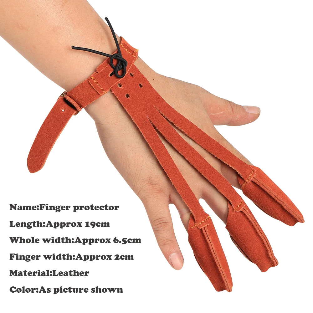 Toparchery Leather Finger Arm Protective Guard Safe Glove for Archery Hunting Shooting Training Accessories Finger Tip Protector