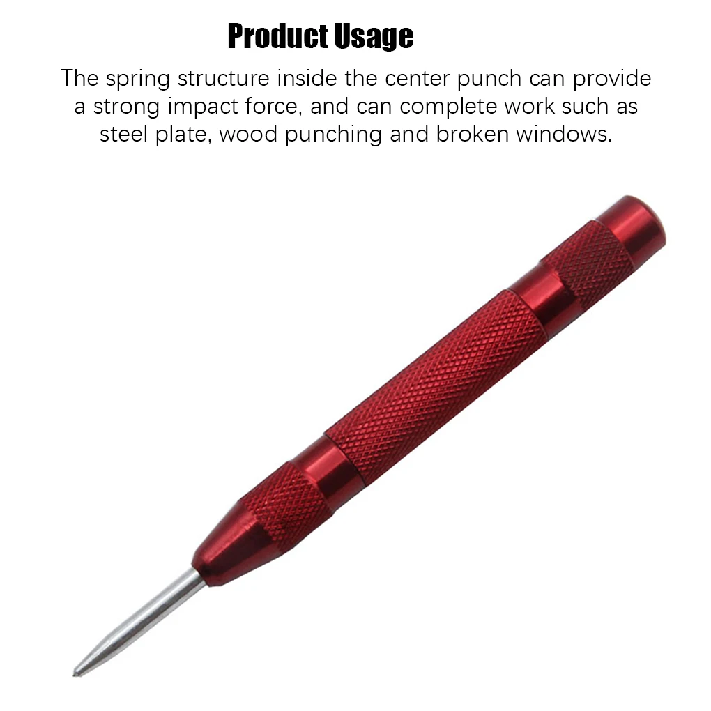 5 Inch Automatische Center Punch Spring Loaded Markering Starten Gaten Tool Hout Druk Dent Marker Houtwerk Tool Gat Boren nieuwe