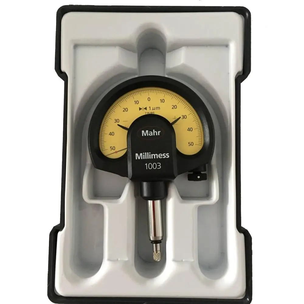 Mahr Millimess Mechanical Dial Comparator Indicator, 1003 4334000 ±50 μm/ 1μm , 1002 4335000 ±25 μm/0.5um，1003XL 4334001