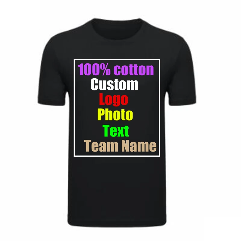 2024 Custom T-Shirt Men's Women's Cotton Short Sleeve Print Your Own Picture LOGO Text