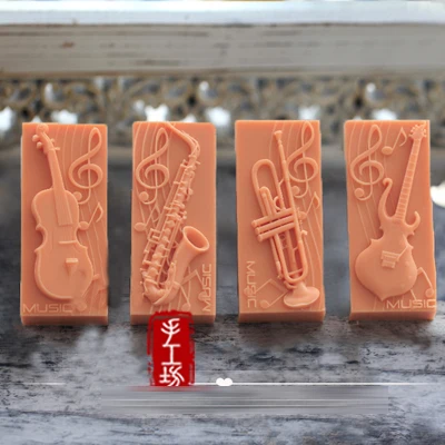 

PRZY Mold Silicone Music Saxophone Violin Guitar Handmade Mold Silicones 4 Styles Musical Instrument Soap Mold Clay Resin Moulds