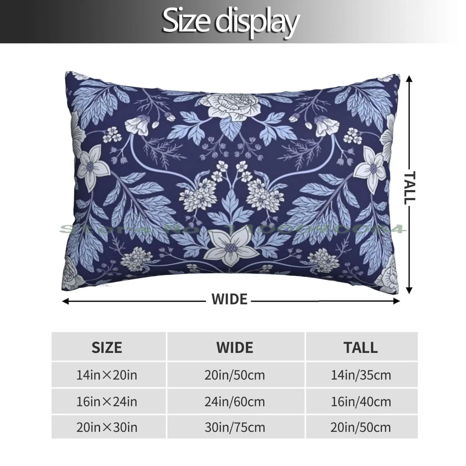 William Morris Blue Pillow Case 20x30 50*75 Sofa Bedroom Enduro Offroad Racing Motorcycle Racer Motorbike Biker Gasgas Vertigo