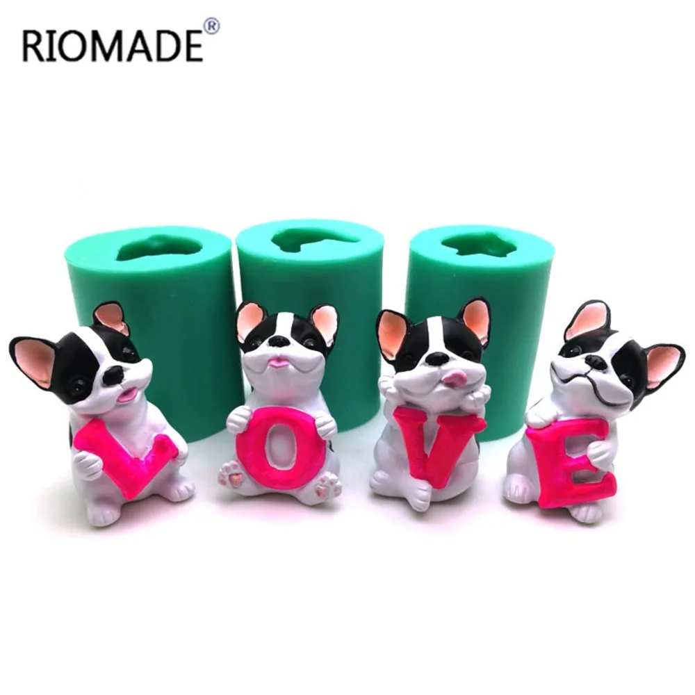 3D Love Dogs Silicone Mold Valentine\'s Day Candle Molds For Cake Decorating Tools Pudding Jelly Dessert Chocolate Handmade Mould