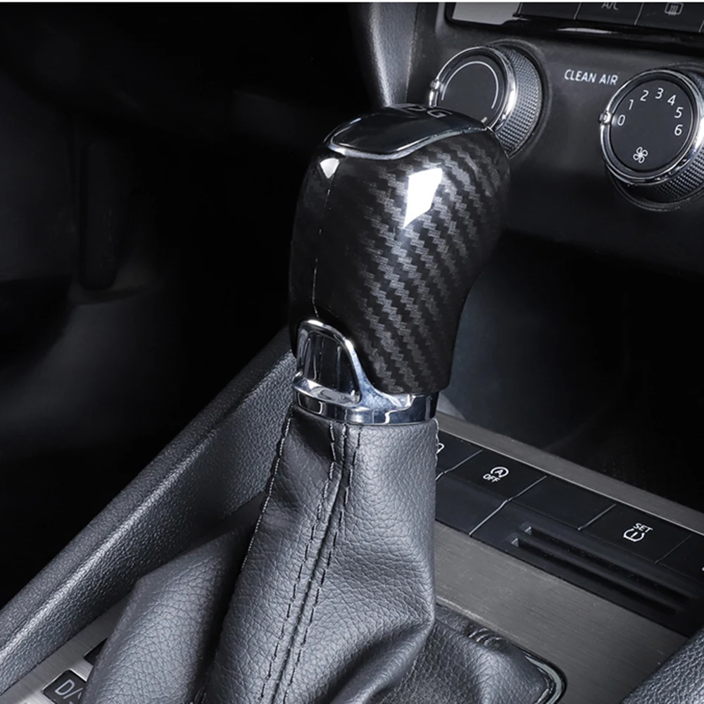 for SKODA OCTAVIA/Superb 2015-2019 Carbon Fiber AT/MT Gear/Handbrake Cover Case sticker Car Styling Decoration