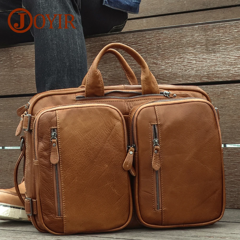 

JOYIR Genuine Leather Men's Briefcase Business Male Handbag Shoulder Bag High Quality Male Briefcase Multi-function Briefcase