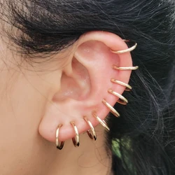 Stainless Steel Retractable Clip On Earring Without Pierced Fake Hoop Earring for Women Men No Ear Holes Ear Cuffs Earings Clips