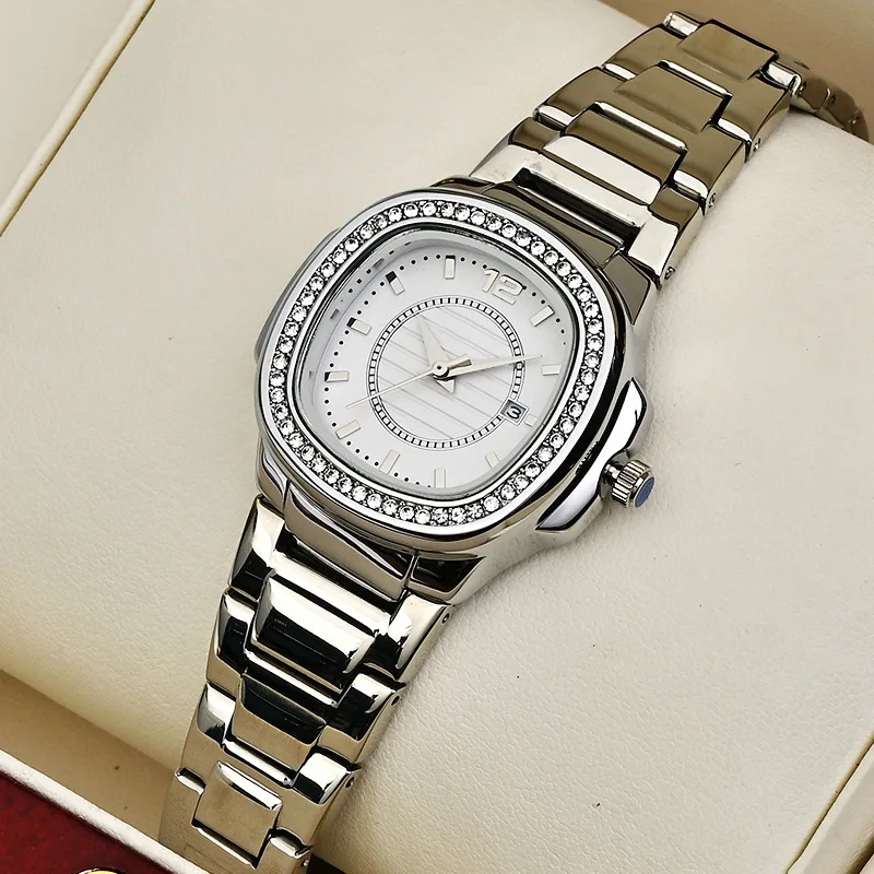 Ins Women's Watch Hot Selling Fashion Diamond Inlaid Square Watch Womens Temperament Watch