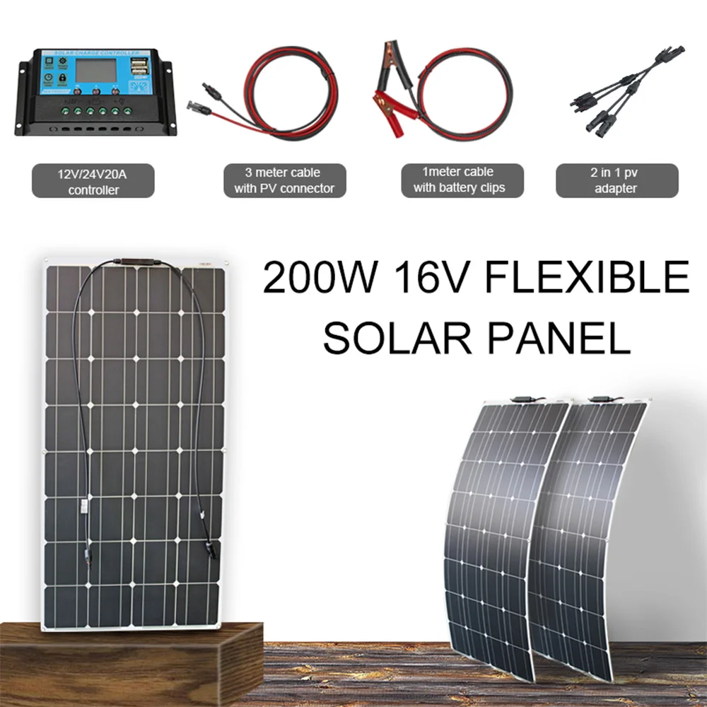 2pcs 100w 12v solar panel mounting system for rv installation flexible solar panel to motorhome