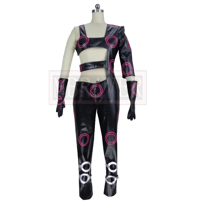 Melone Black Leather Cosplay Costume Halloween Uniform Outfit Customize Any Size