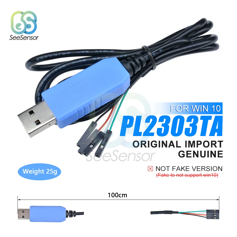 CH340 CH340G CP2102 PL2303TA USB to UART TTL Serial Wire Adapter Download Cable for WIN 7 8 10